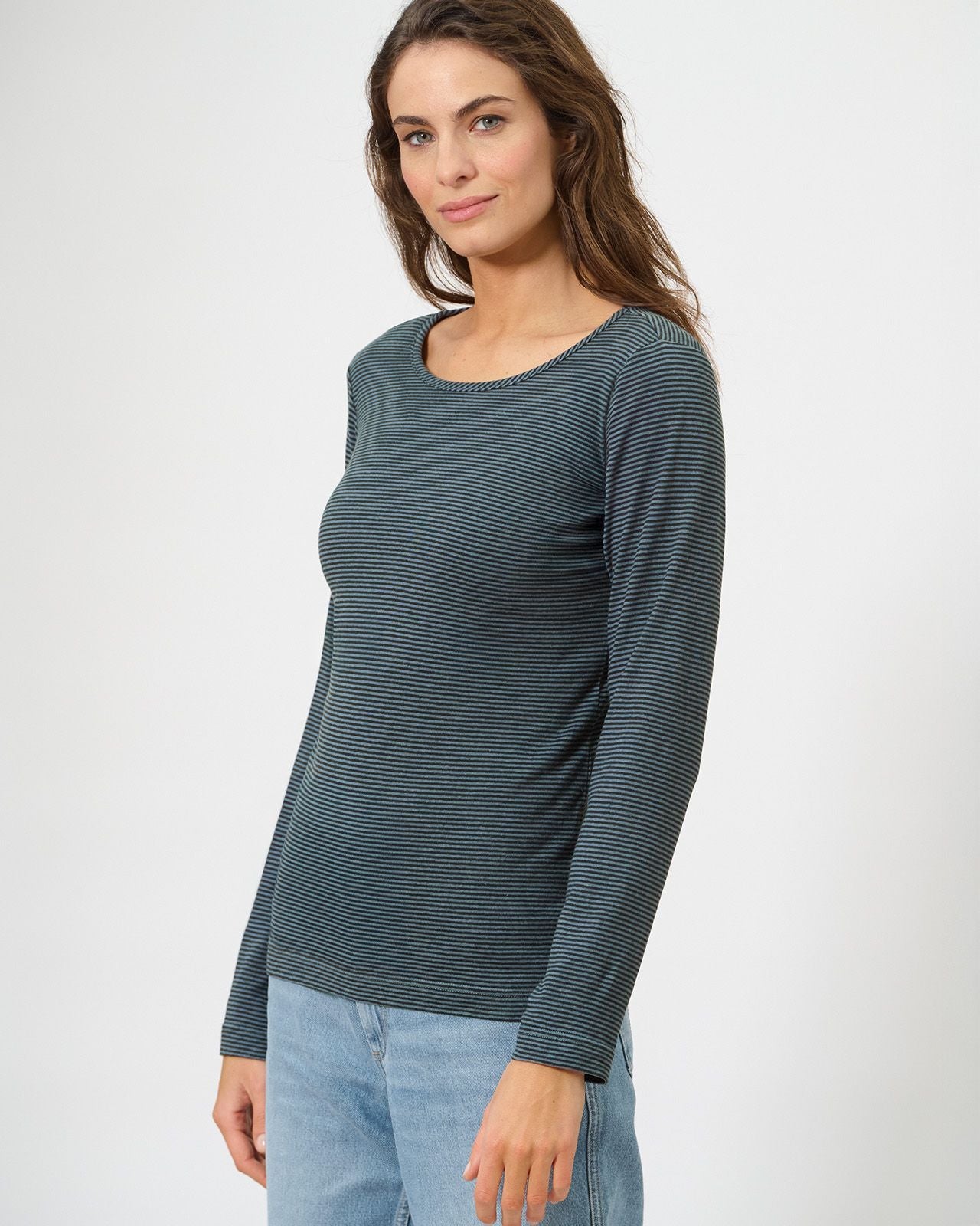HempAge Damen-Shirt langarm, gestreift