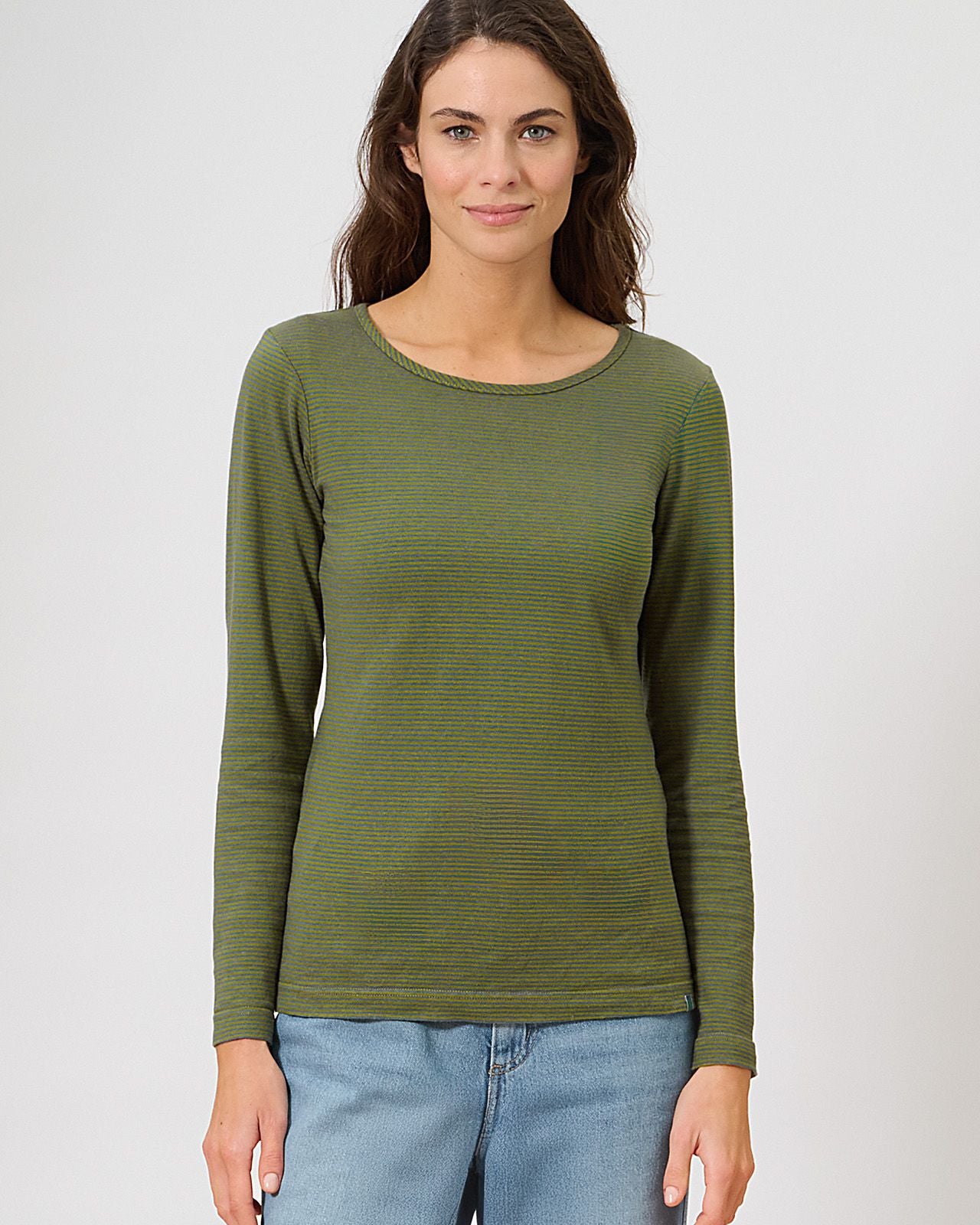 HempAge Damen-Shirt langarm, gestreift