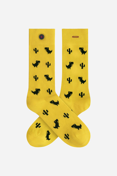 SOCKS-YELLOW DINO