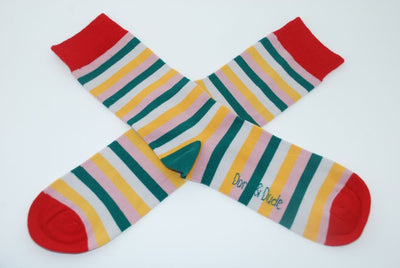 Doris & Dude Bamboo Socks Pink Stripes, Damen