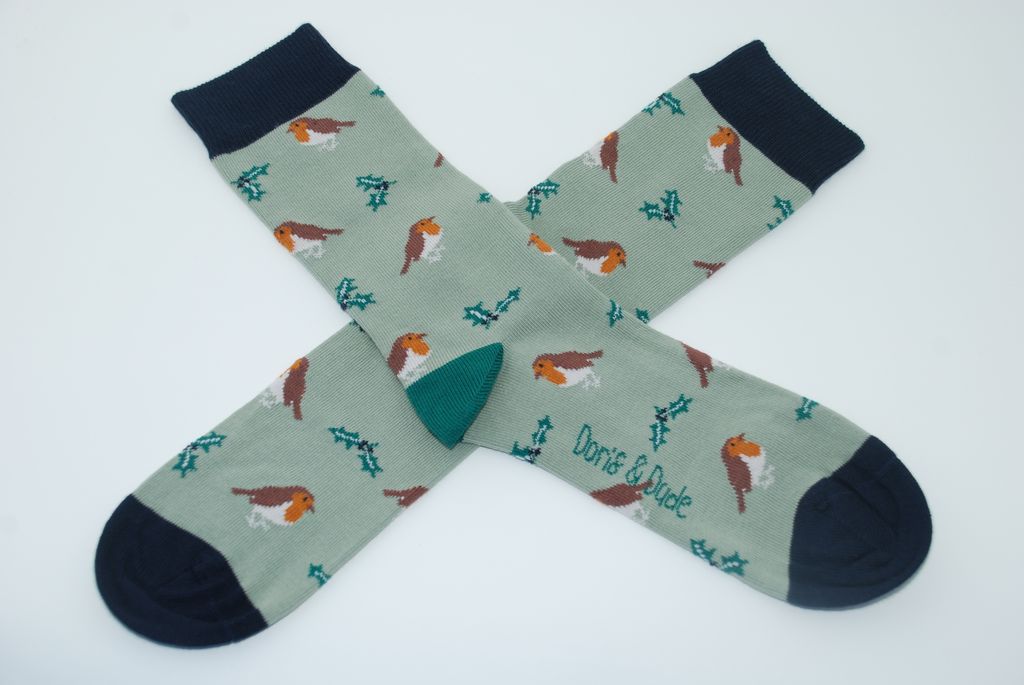 Doris & Dude Bamboo Socks Greeen Robin