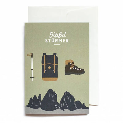Road Typing Grußkarte Gipfelstürmer