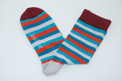 Doris & Dude Bamboo Socks Teal Stripes