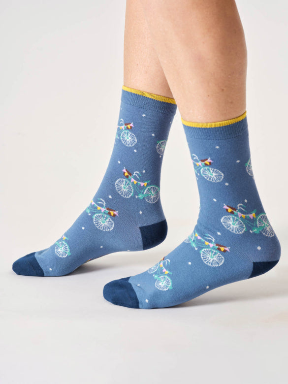 Thought Socks Womens Bunting Bike Bamboo