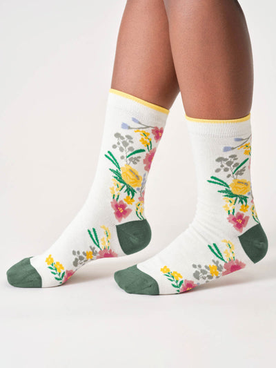 Thought Socks Womens Climbing Floral Organic Cotton