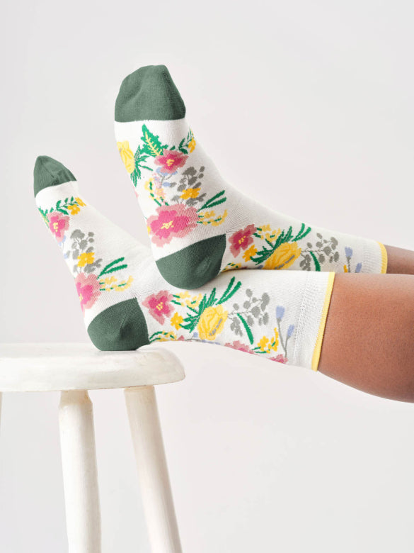 Thought Socks Womens Climbing Floral Organic Cotton