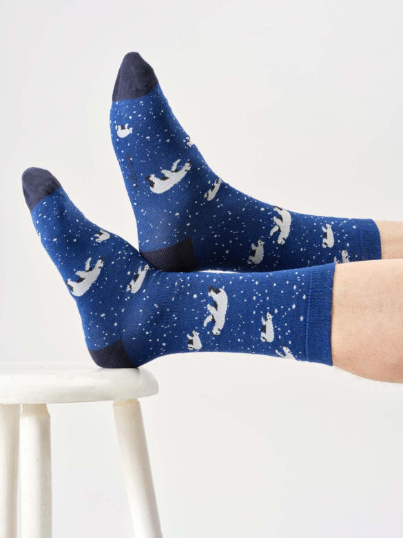 Thought Socks Mens Wintery Polar Bear