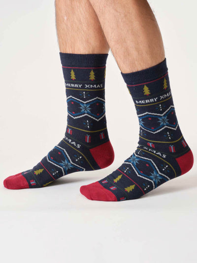 Thought Socks Mens Merry Xmas Hanging Jumper