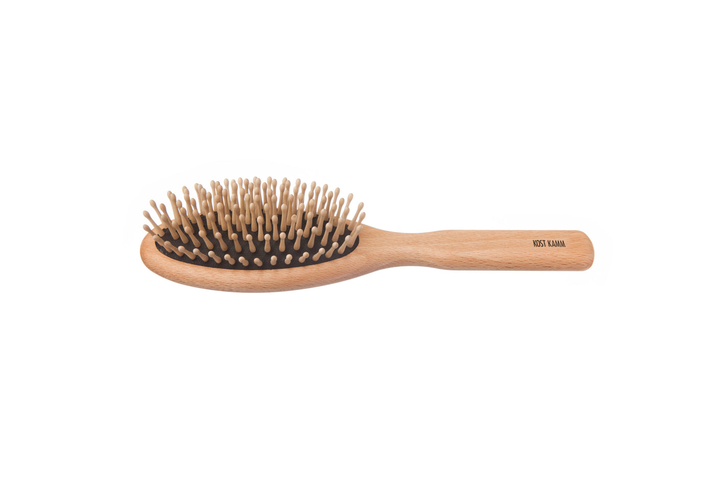 Kost Kamm Holzbürste oval Olivenöl 9-reihig