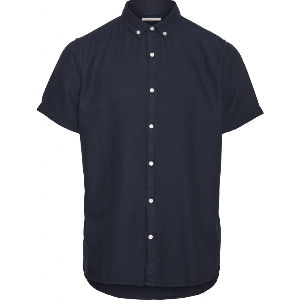 KnowledgeCotton Apparel  LARCH SS tencel shirt #farbe_total-eclipse