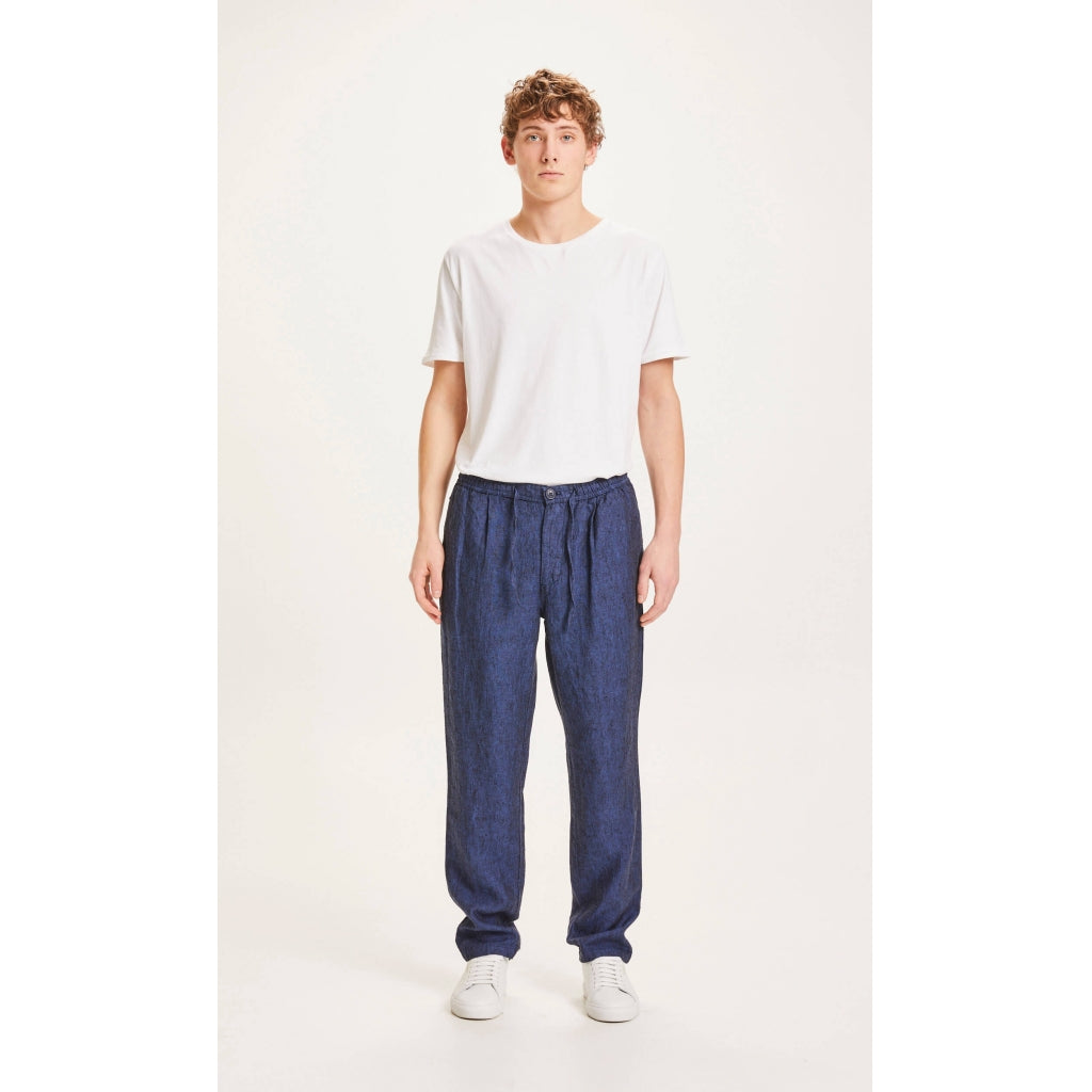 KnowledgeCotton Apparel  BIRCH loose linen pant #farbe_total-eclipse