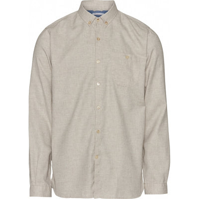 KnowledgeCotton Apparel  ELDER regular fit melange flannel shirt #farbe_greige
