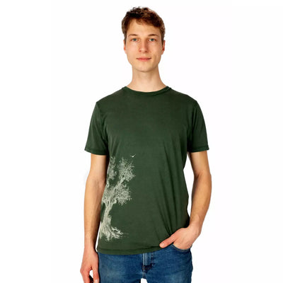 Fairwear Organic Shirt Men Stone Washed Green Olive Tree