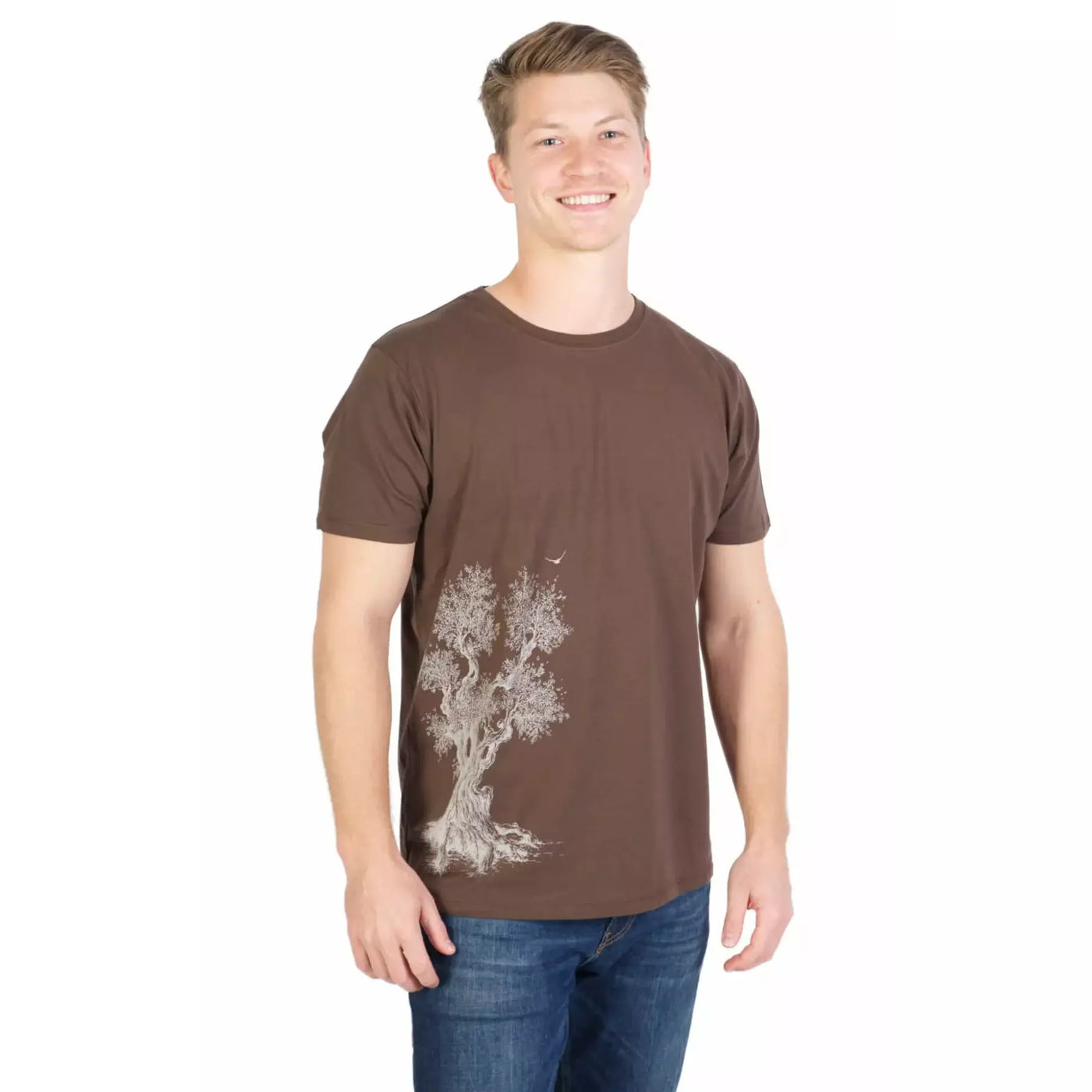 Fairwear Organic Shirt Men Dark Brown Olive Tree