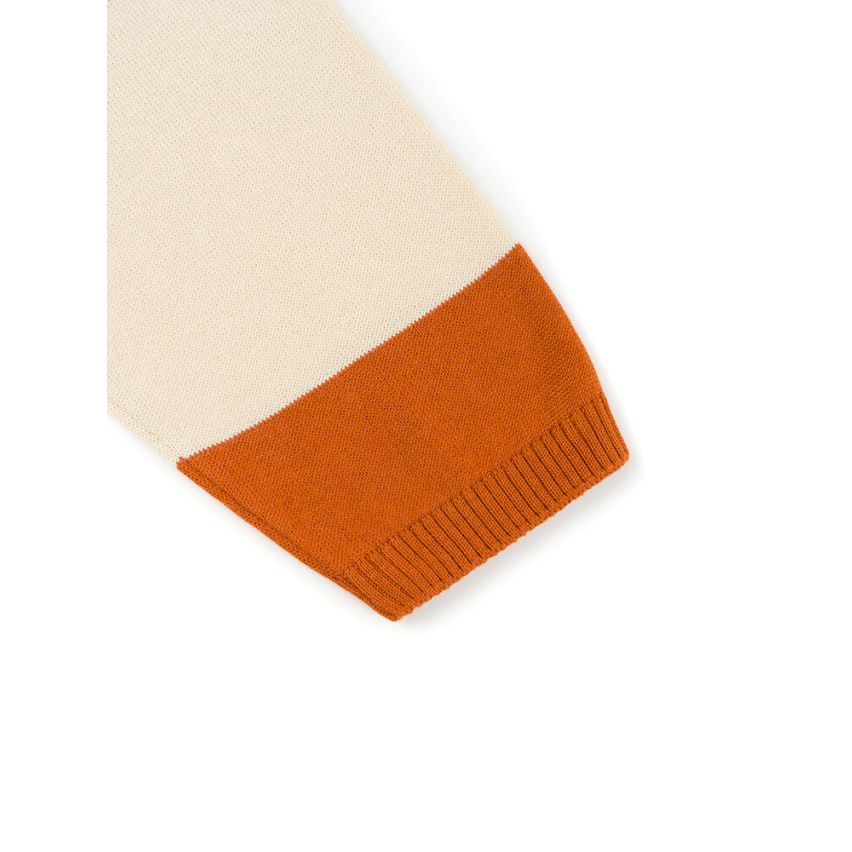 Light-Breeze Lyocell (TENCEL™) Strick Pullover Beige Orange-Braun