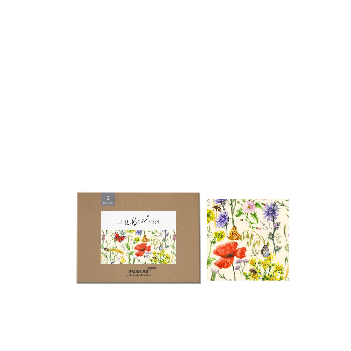 Veganes Wachstuch “S” (15 x 15 cm) – Bienentraum