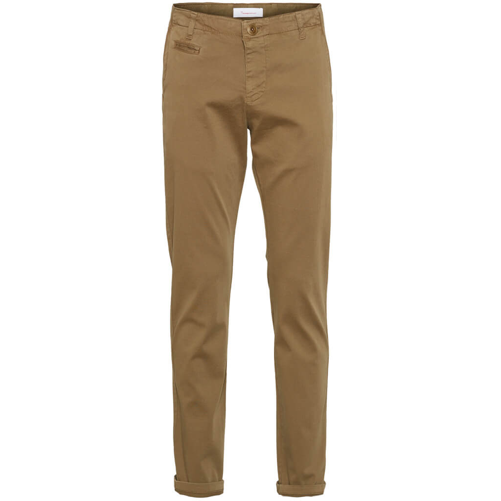 KnowledgeCotton Apparel  CHUCK regular stretched chino pant #farbe_burned-olive