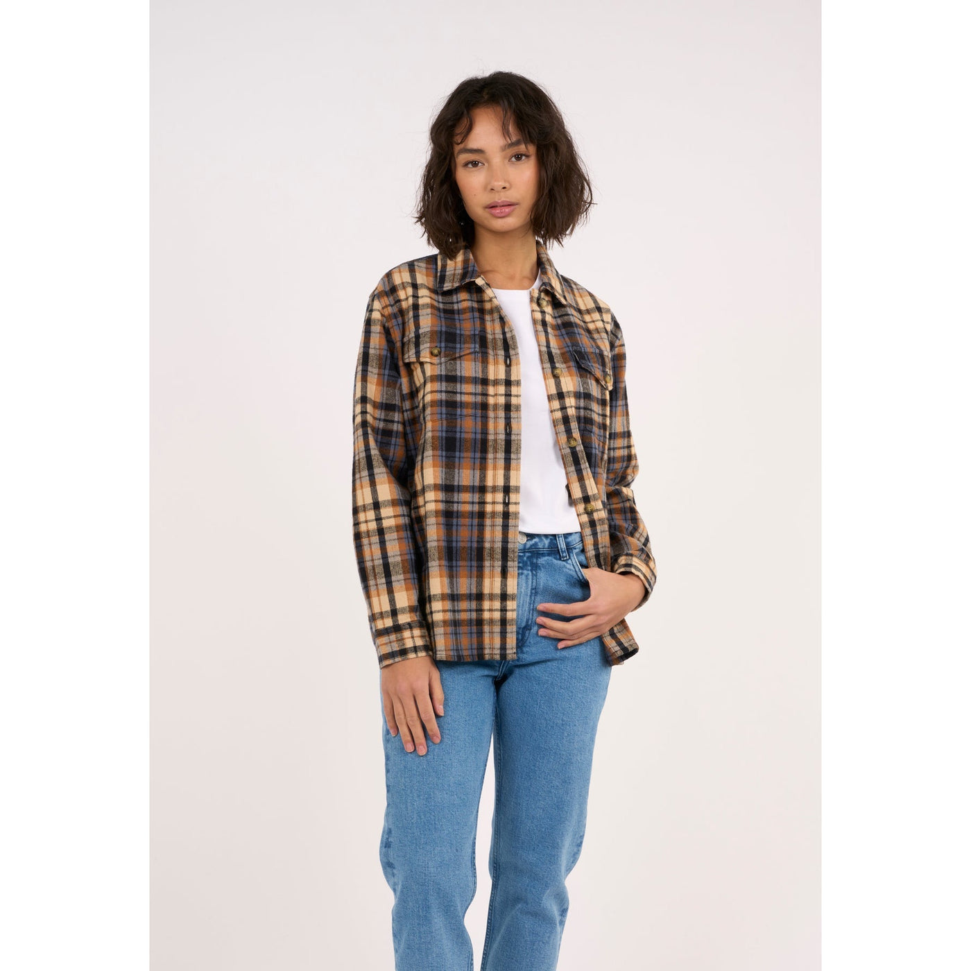 Earth colors checkred overshirt