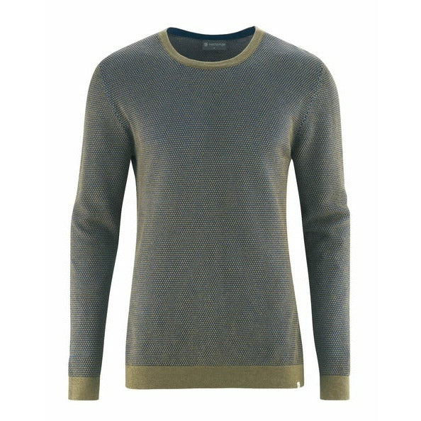 HempAge - Pullover mit Perlmuster #farbe_peat-wintersky