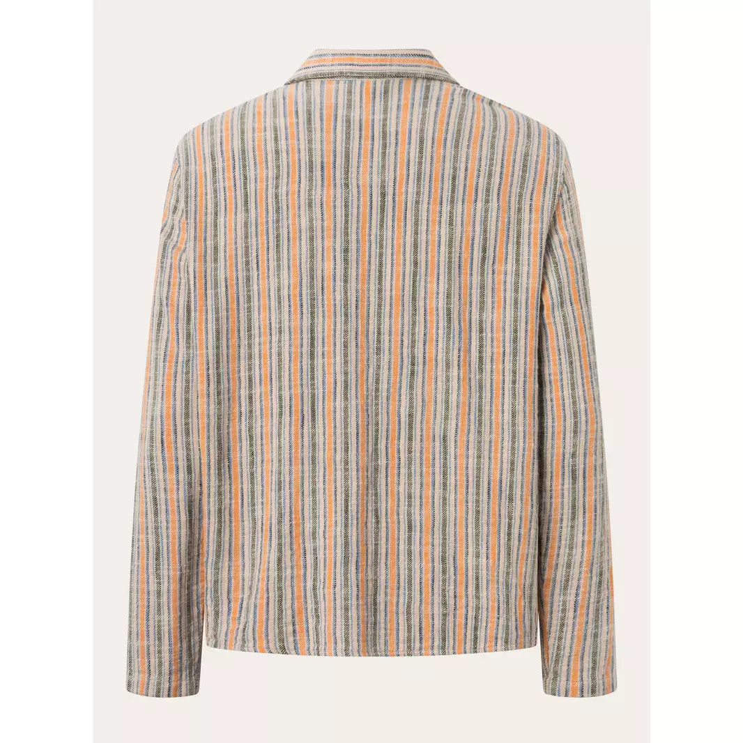 LOOSE WOVEN STRIPED OVERSHIRT