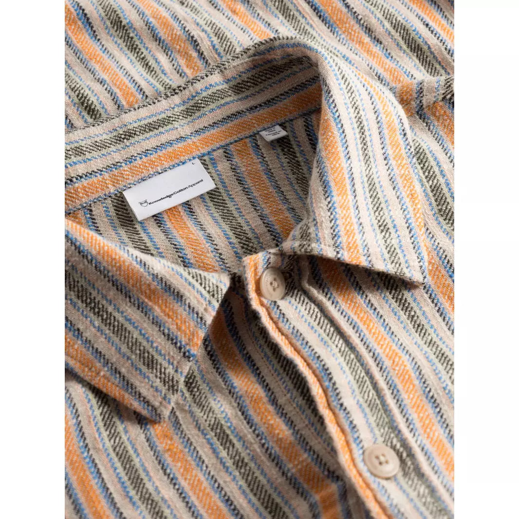 LOOSE WOVEN STRIPED OVERSHIRT
