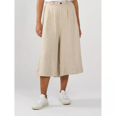 Natural linen baggy shorts