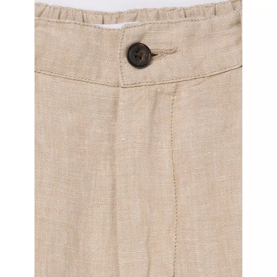 Natural linen baggy shorts