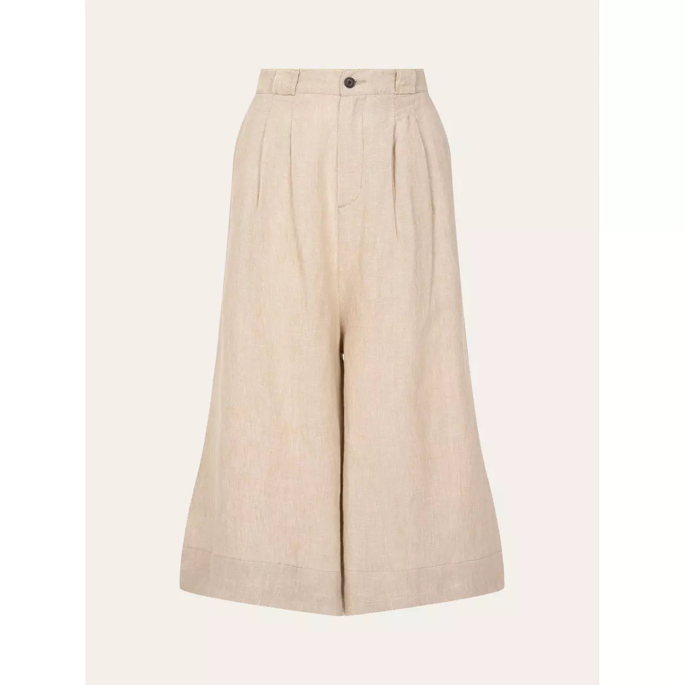 Natural linen baggy shorts