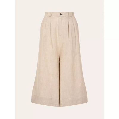 Natural linen baggy shorts