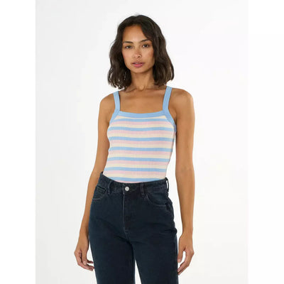 STRIPED RIB STRAP TOP