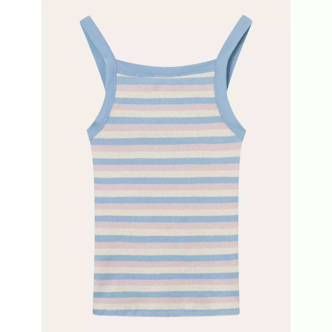 STRIPED RIB STRAP TOP