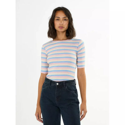 STRIPED RIB T-SHIRT