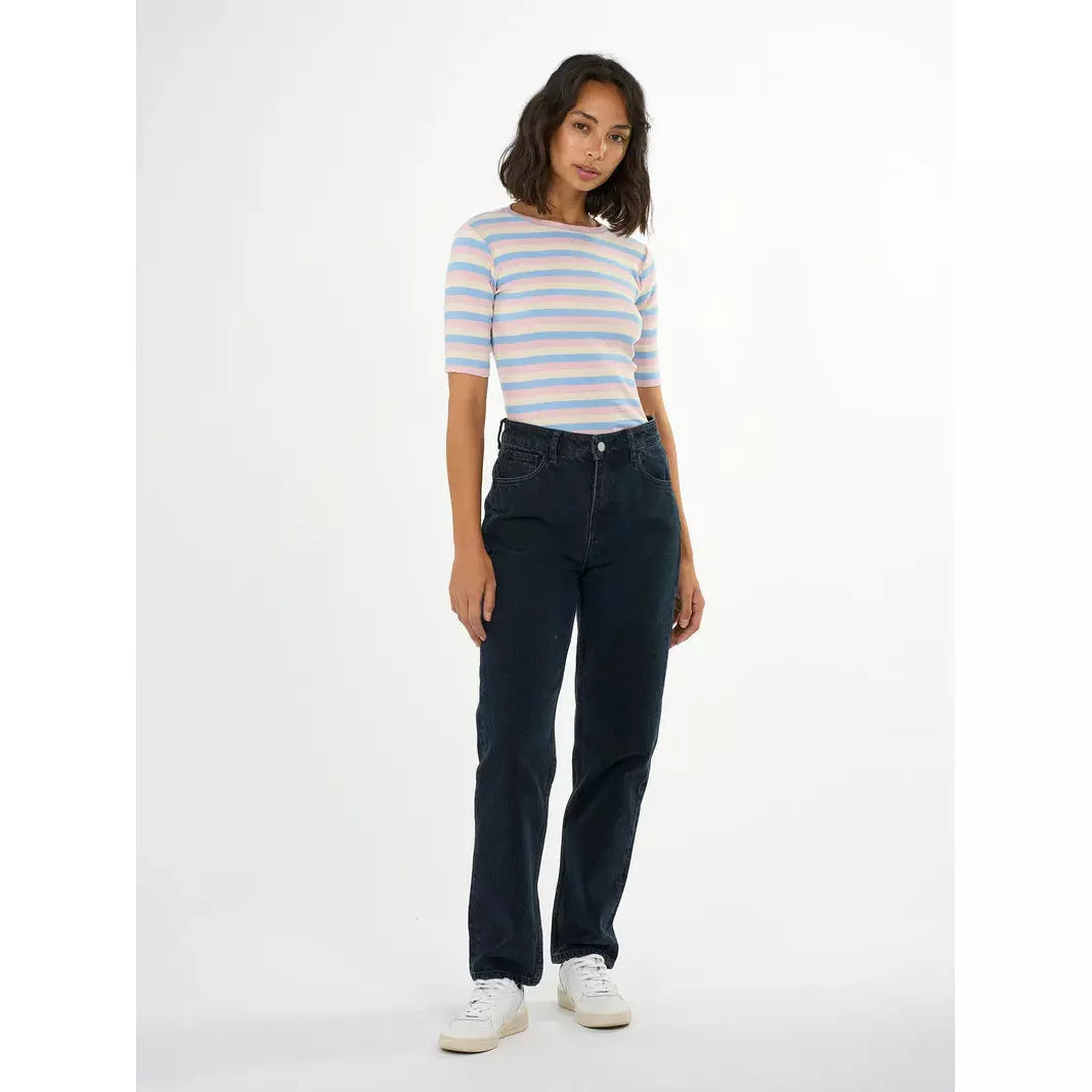 STRIPED RIB T-SHIRT