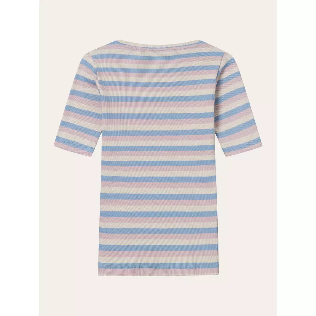 STRIPED RIB T-SHIRT
