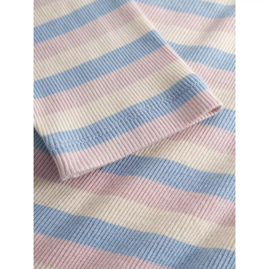 STRIPED RIB T-SHIRT
