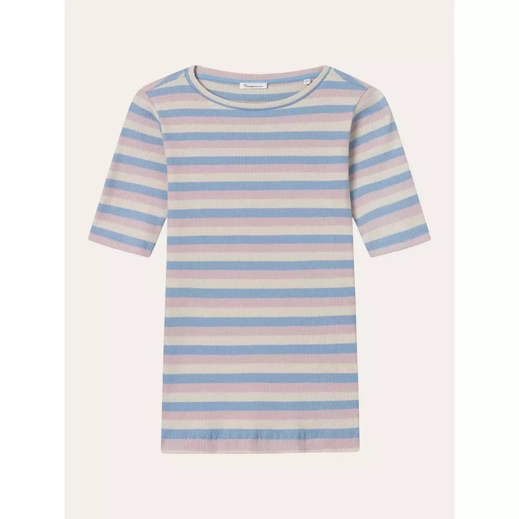 STRIPED RIB T-SHIRT