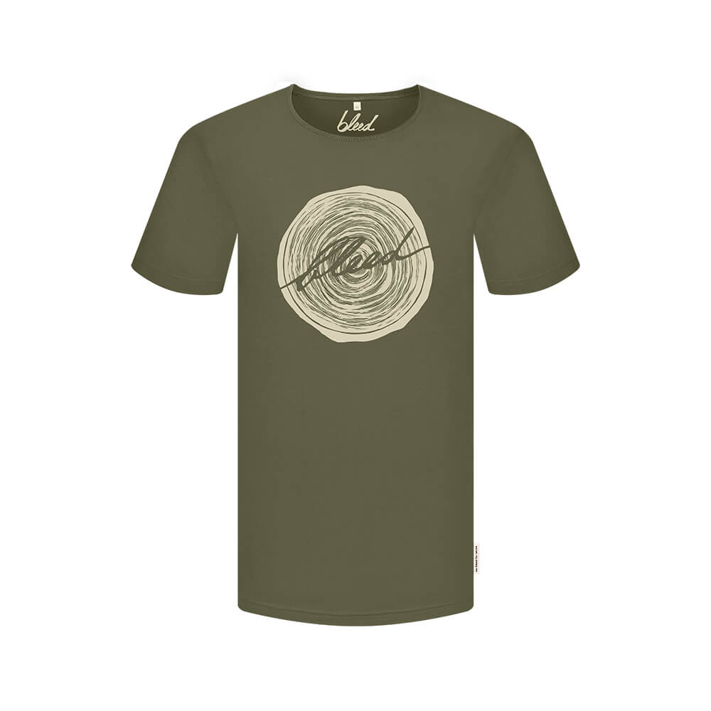 bleed - Wood Logo T-Shirt Oliv #farbe_olive