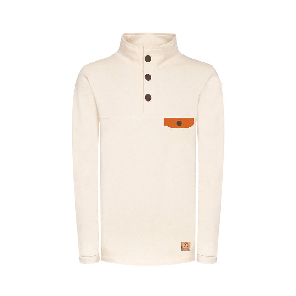 bleed - Buttoned Hanf Pullover Weiß #farbe_offwhite-ochre