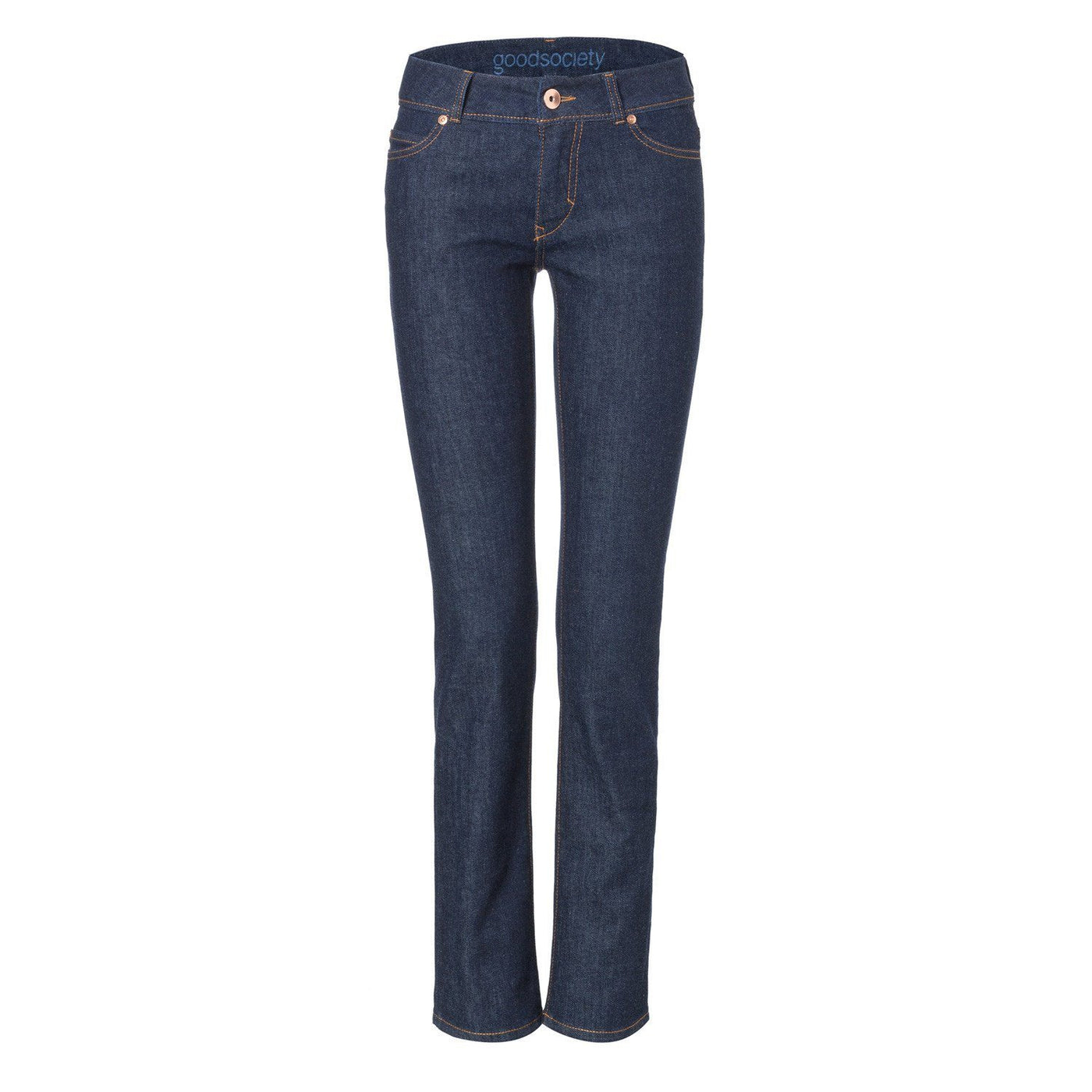 Womens Straight Jeans - Raw One Wash