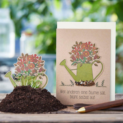 Saatsteckerkarte - Wer anderen eine Blume säet, blüht selbst auf