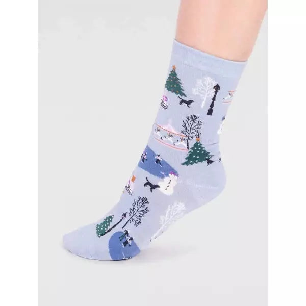 thought Gloria Organic Cotton Christmas Scene Socks