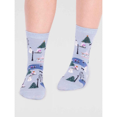 thought Gloria Organic Cotton Christmas Scene Socks